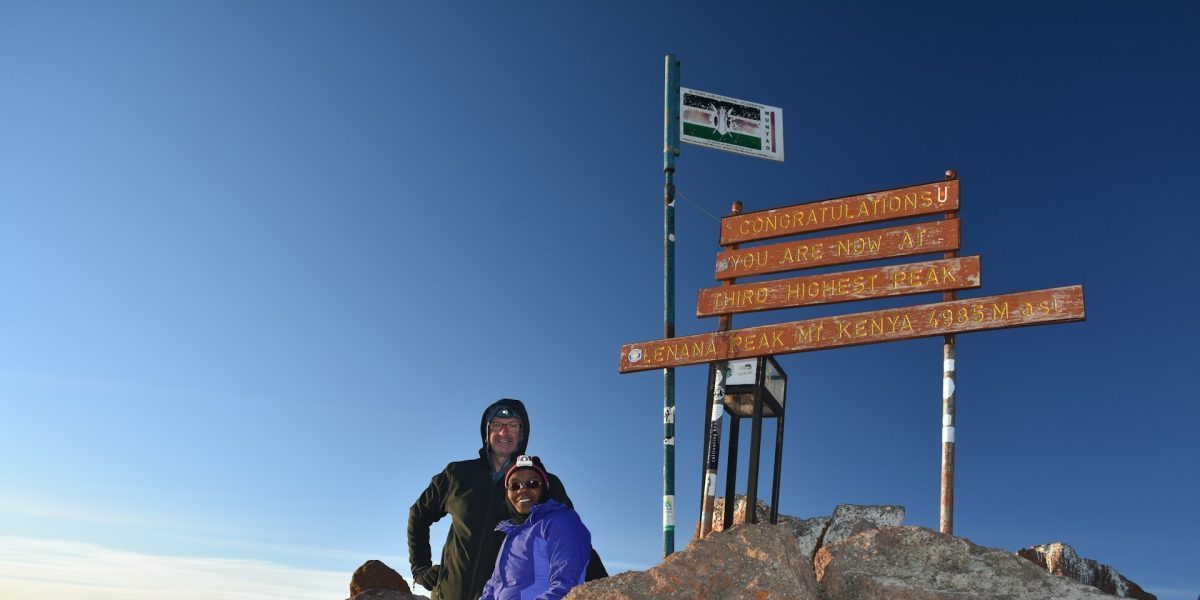 hikers on mount kenya hikers on mount Kenya
